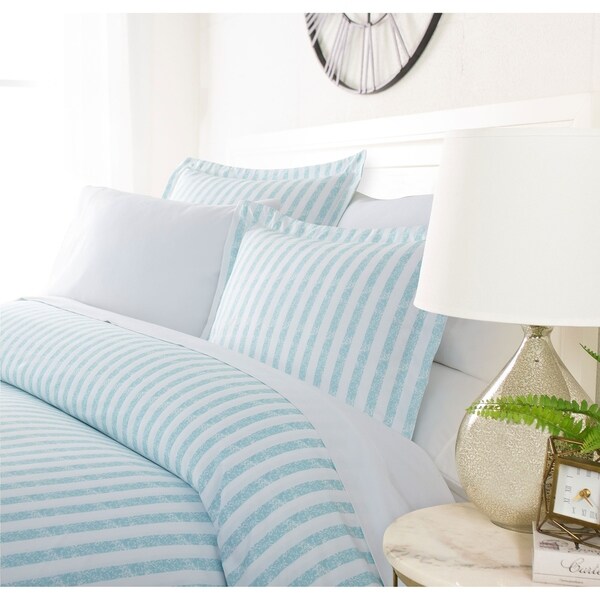 MICHIGAN STRIPED DOUBLE BLUE TEAL COTTON BLEND DUVET COVER SET #TIORTED *RH* MICHIGAN STRIPED DOUBLE BLUE TEAL COTTON BLEND DUVET COVER SET #TIORTED *RH*